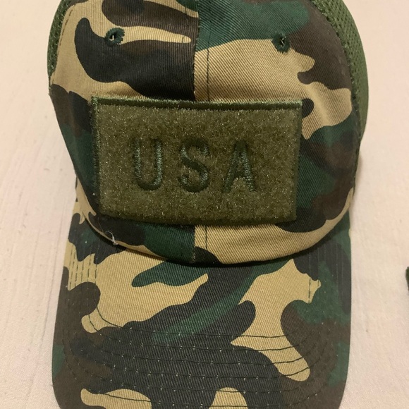Camouflage American Flag Patch Hat - Picture 6 of 9